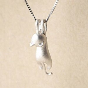 Hanging Cat Kitty Necklace Cat Lover Necklace
